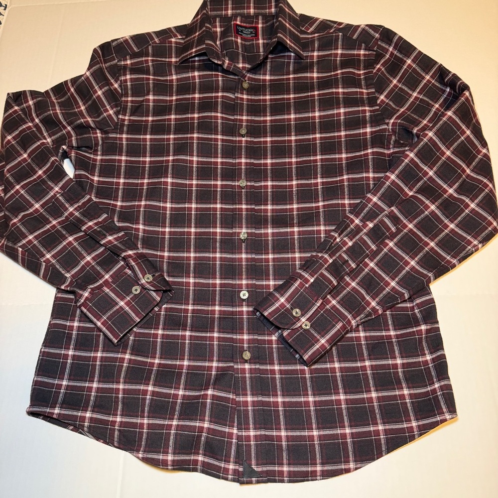 men's UNTUCKit Benoit plaid flannel shirt sz M